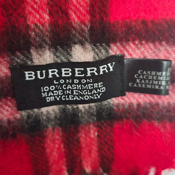 Vintage Burberry Red Plaid Scarf - Picture 2 of 3